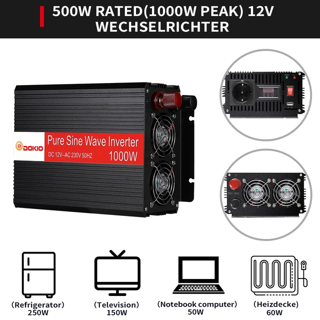 DOKIO-Système de panneaux solaires flexibles 12V/24V 400W, avec onduleur 12V-230V  1000W, kit d'invitation pour la maison - AliExpress