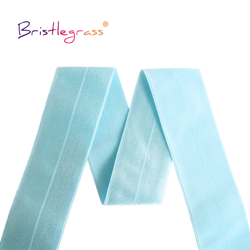 BRISTLEGRASS 50 100 Hof 1-1/2 "40mm Solide Shiny Falte Über Gummi FOE Spandex Satin Band Gurtband band Stoff Kleid Nähen Trim – Detail 22