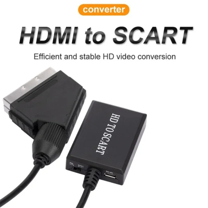 GRWIBEOU HDMI-compatible To SCART Video Audio Converter Adapter