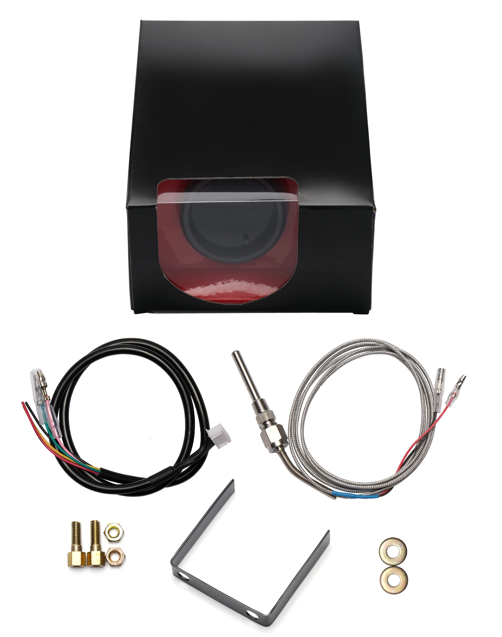 KET 2" 52mm Universal Car Auto Exhaust Gas Temp Gauge Ext Temp Meter EGT With Sensor 7 Color LED Smoke Face auto gauge