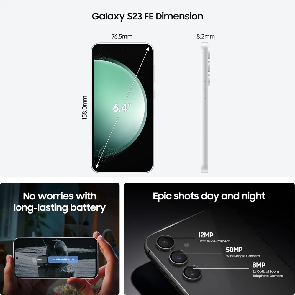 Brand New Samsung Galaxy S23 FE 5G 256GB 8GB RAM S711B FACTORY UNLOCKED
