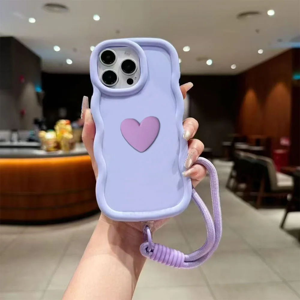Heart Lanyard Phone Case with Enhanced Protection - Elegant Cover Design