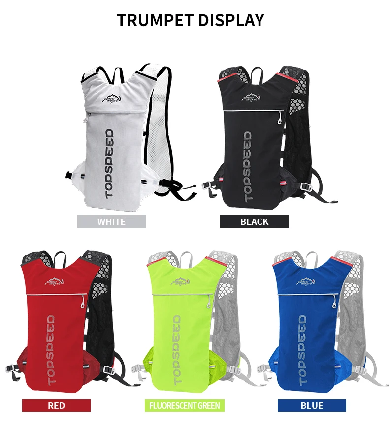 Trail Running-Ultra-Leichter 5L Rucksack, Lauf-Hydrationsweste, Marathon, Fahrrad 1,5L 2L Wasserbeutel – Detail 5
