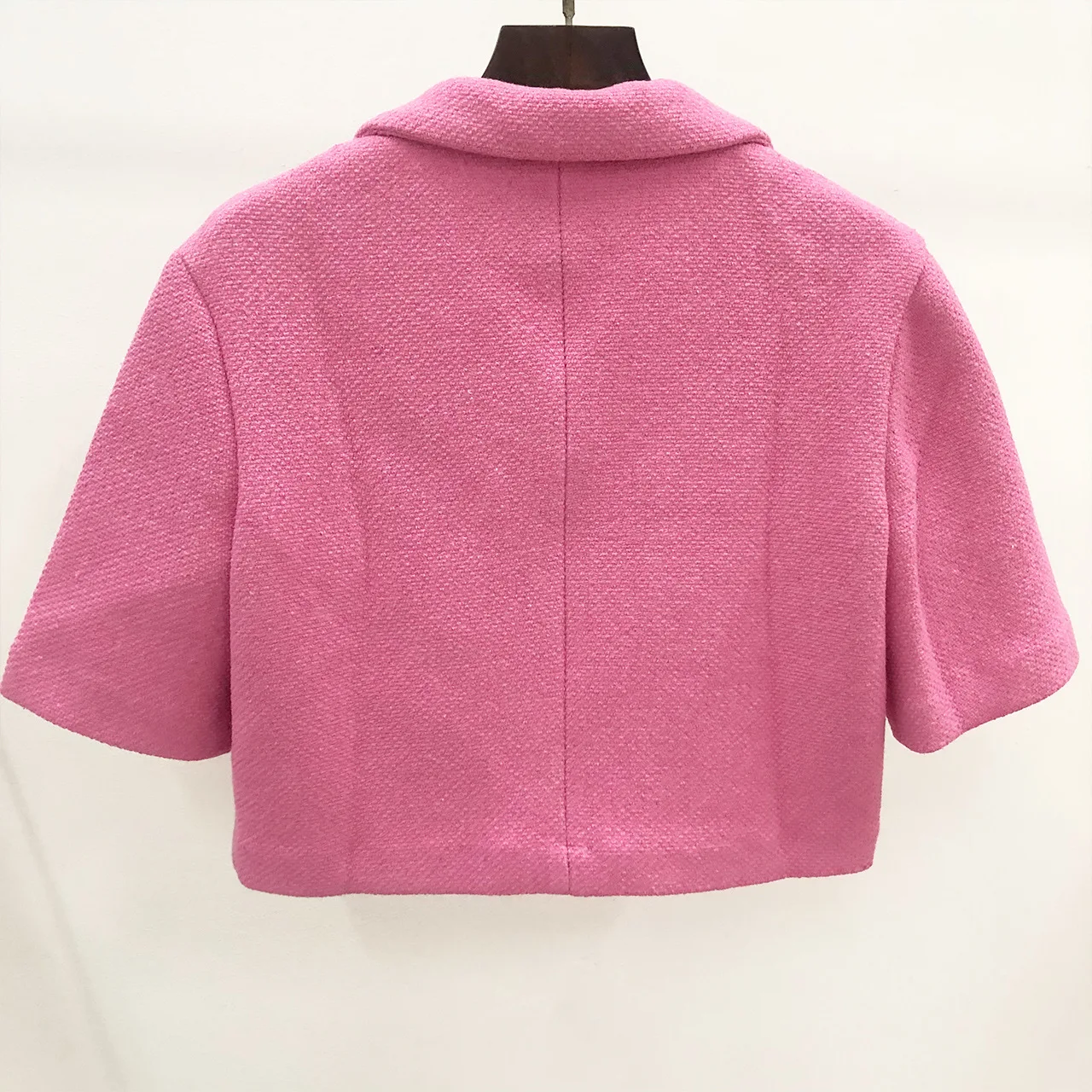 

Autumn 2023 women's new Matching Sets pink lapel short-sleeved top or wide-leg casual shorts women's two-piece suit