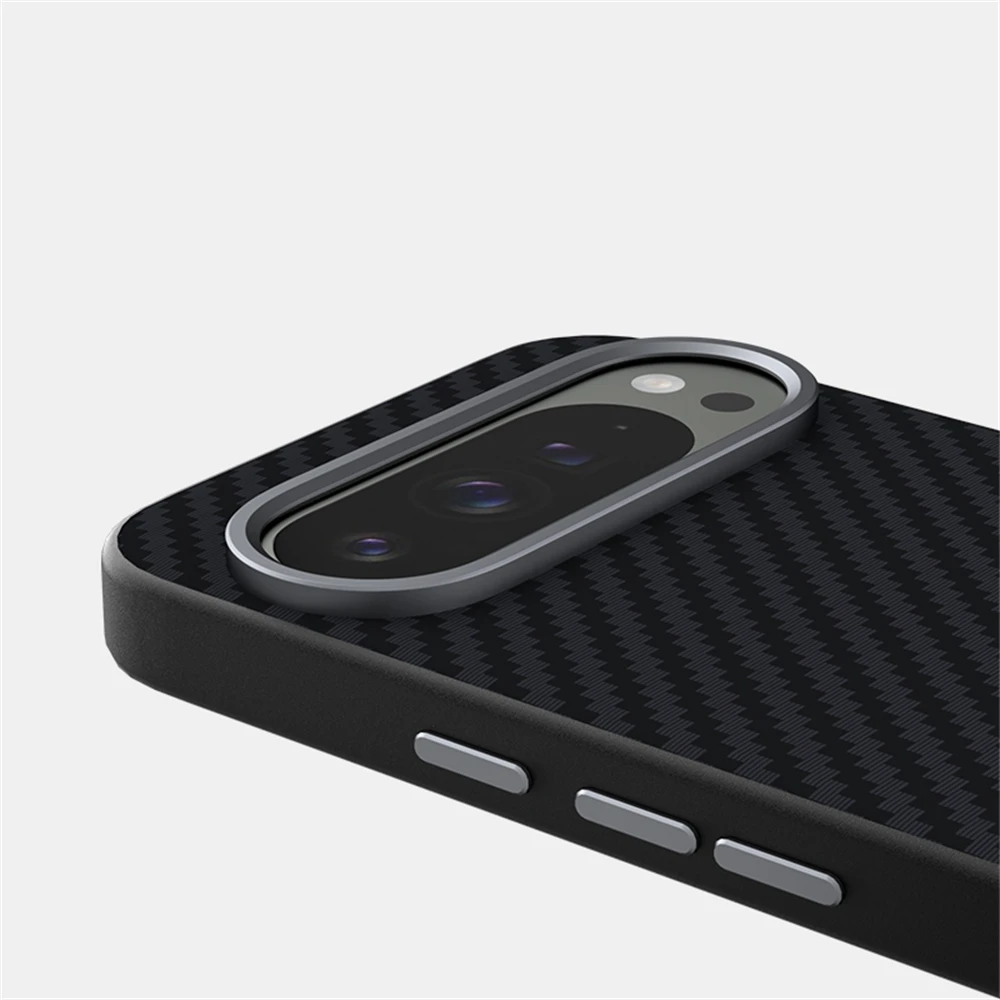 Carbon Fiber Magnetic Matte Phone Case with Magsafe Wireless Charging Compatibility - Contrast Clash Color Design
