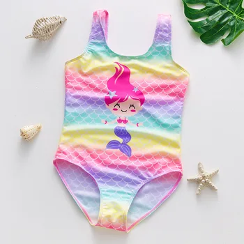 Costume da bagno per neonata per neonato, senza maniche, sirena, squame di pesce, costume da bagno intero, bikini, costume da bagno per bambini 1