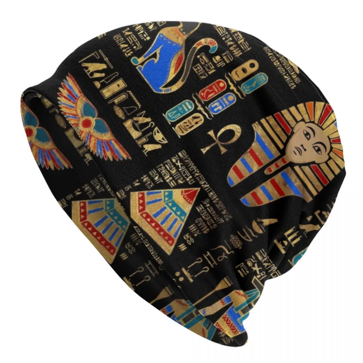 

Egyptian Hieroglyphs And Deities Bonnet Hat Knit Hat Men Women Fashion Unisex Ancient Egypt Art Winter Skullies Beanies Caps