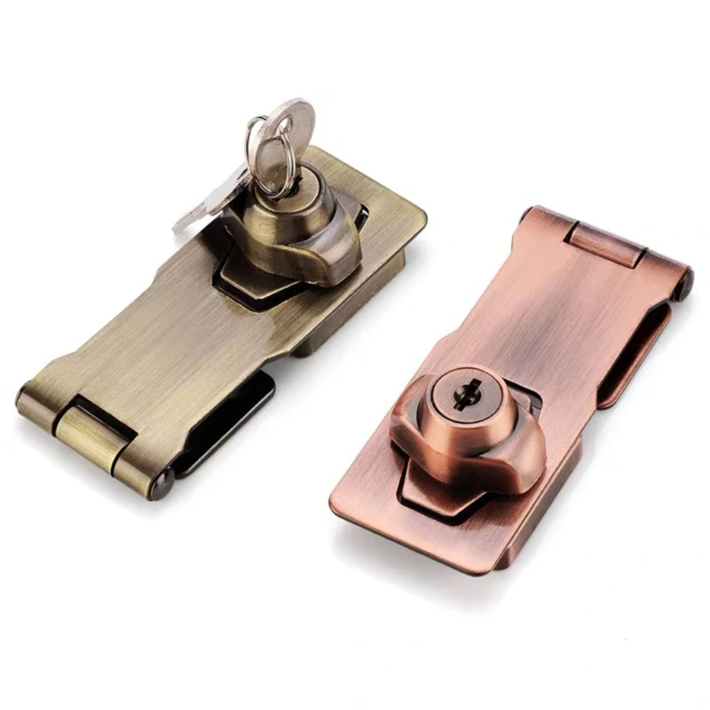 Description Picture 5 of itemCabinet Locks with Keys and Screws Keyed Hasp Locks Catch Twists Knob Keyed Locking Hasp Safety Door Lock Easy to Use