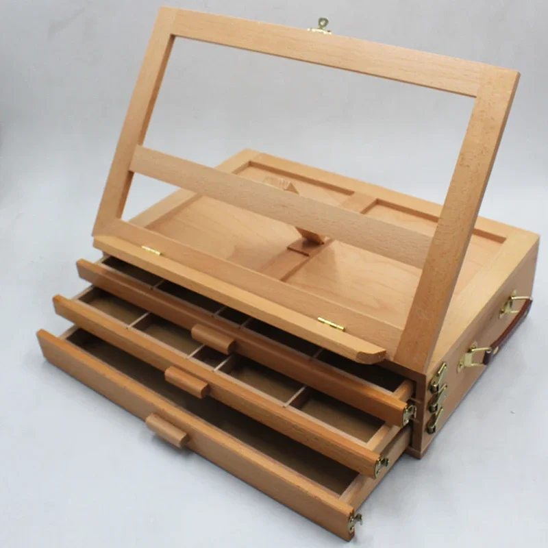Sketch easel wooden easel wood table easel 3-Drawer Storage Box for Markers