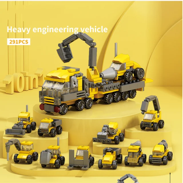10IN1 Helicopter Fire Rescue Engineering Vehicle Building Blocks Police Tank Helicopter Puzzle Bricks Compatible Child Gift Toy 3