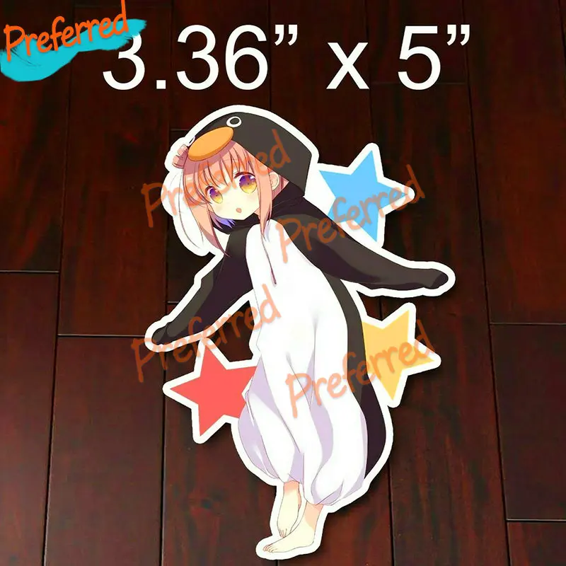 

Cute Anime Girl In Penguin Costume Star Waifu Car Sticker Car Racing Laptop Motorcycle Helmet Trunk Surf Camping Vinyl Decal