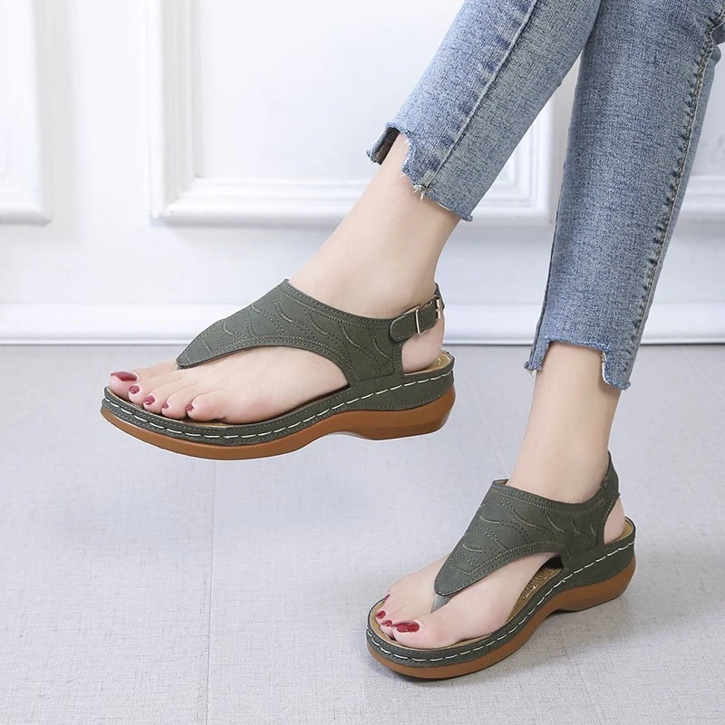 Summer Oxford Women Sandals Flats Slippers Pu Leather Flip Flops Belt Buckle Female Shoes 2025 New Rome Fashion Women Slides