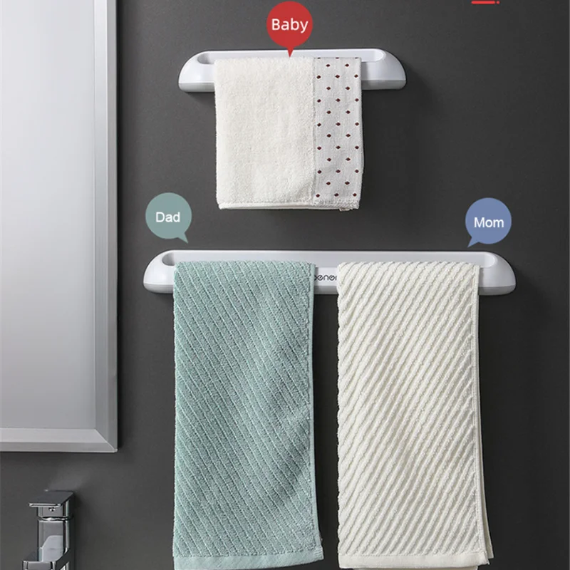 Household Non-perforated Bathroom Towel Rack Creative Seamless Wall-mounted Slippers Rack Kitchen High-quality Towel