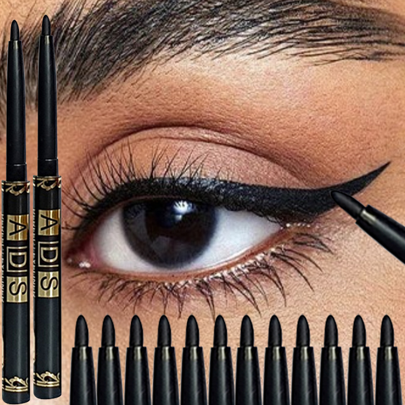 1/2/5/12pcs Waterproof Black Eyeliner Pencils Long Lasting Easy To Wear Eye Liner Gel Matte Anti-smudging for Bold Eye Makeup