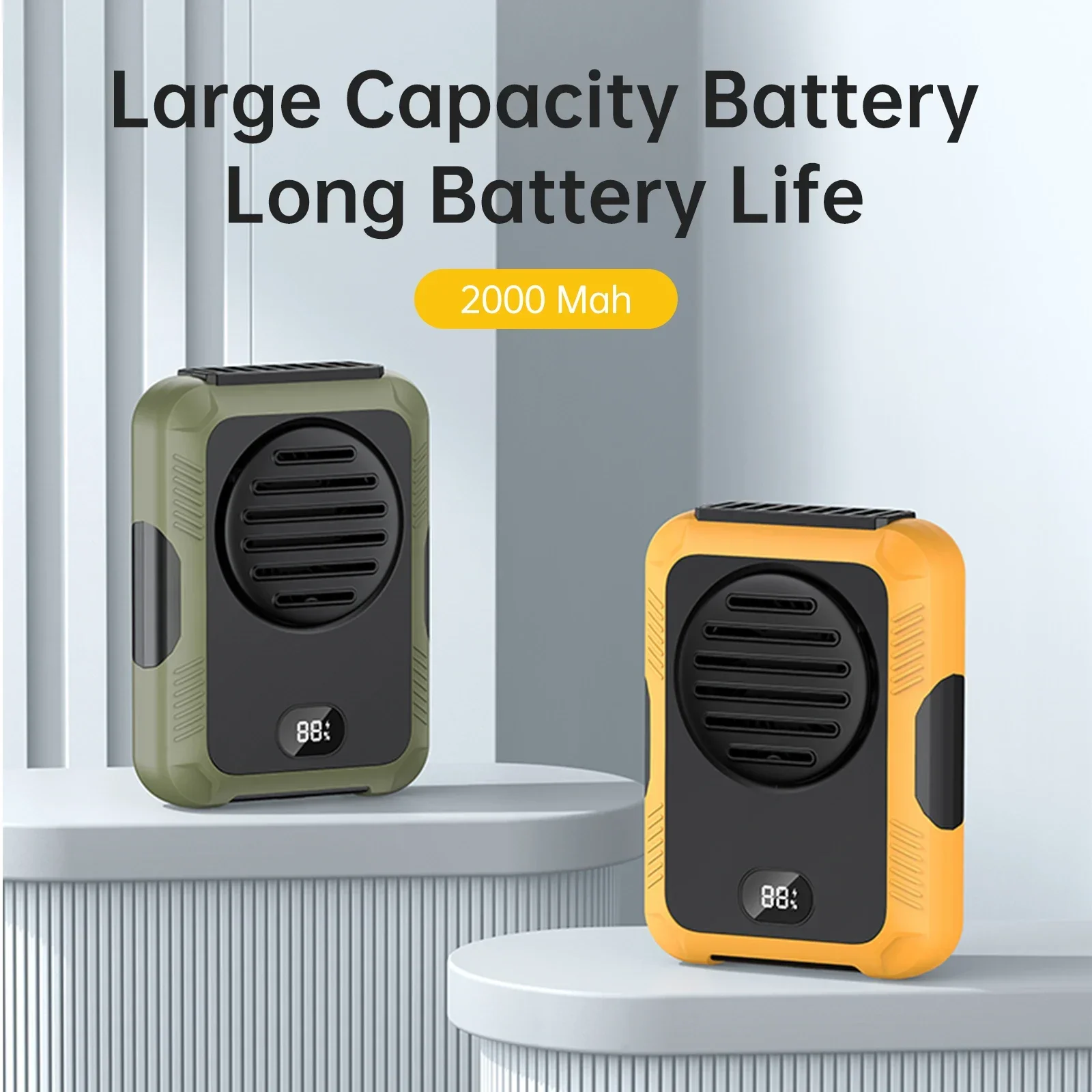 Bladeless Neck Waist Fan Portable USB Rechargeable Power Bank 3-Speed for Outdoor Sports Travel Home Office