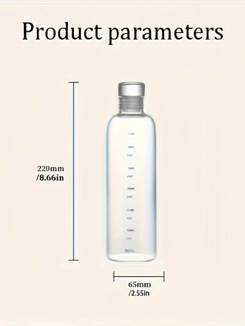 500ml/16.9oz clear white plastic sports water bottle Time marking leak-proof juice milk cup Portable children's school sports cu 6