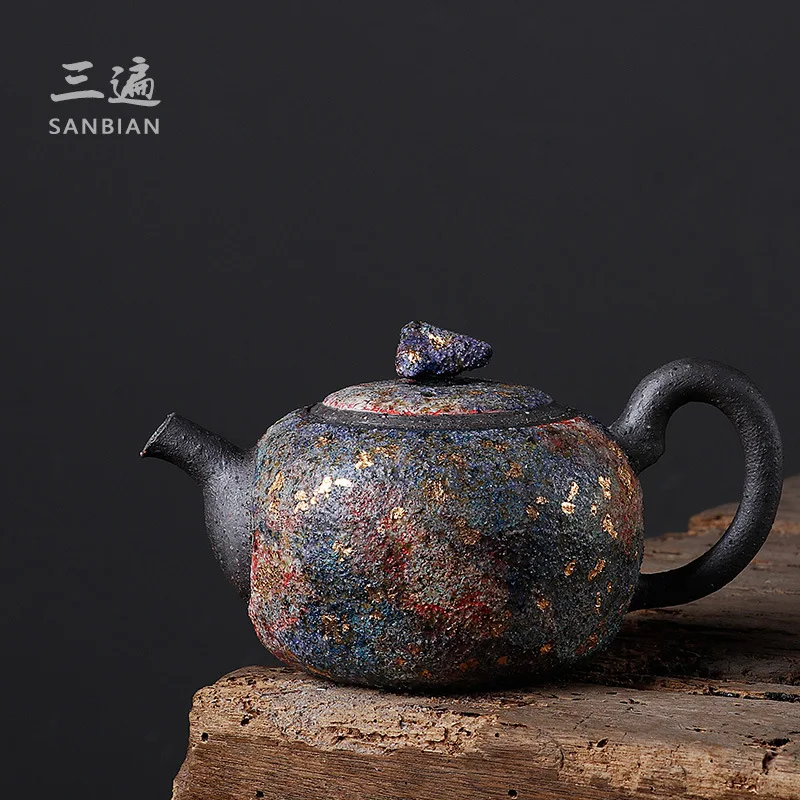 

Японский горшок для чая «Тройной камень и минералы»