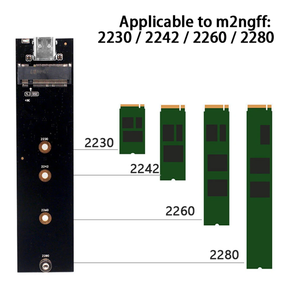 Adaptateur de boîtier SSD USB 3.0 vers M.2 NGFF SSD SATA 2280 2260 2242  2230