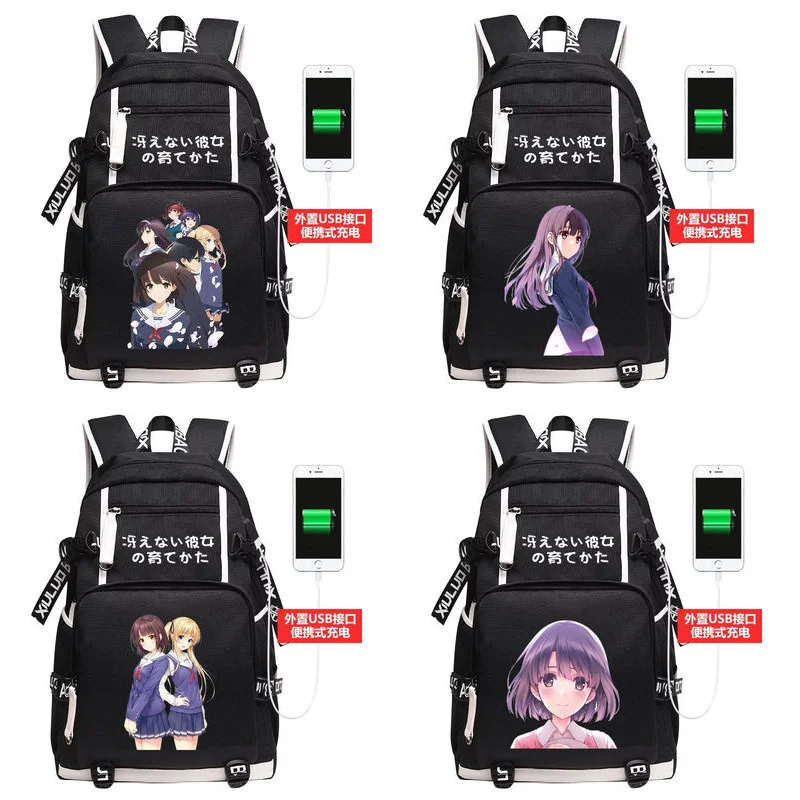 

Anime Backpack Saenai Heroine No Sodatekata Student Schoolbag Cosplay Megumi Kato Shoulder Bags Outdoor Backpacks