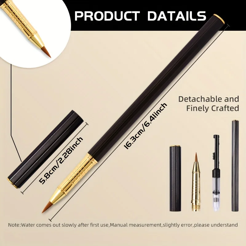 1pc Portable Ink Pen Brush for Journaling,Writing,Ink-adding Fountain Pen with Fine for Writing,Painting for Students,Artists 5
