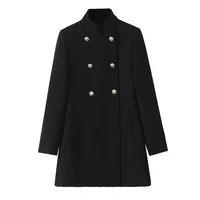 2024 autumn new women's clothing style fashionable European and American style double breasted coat jacket