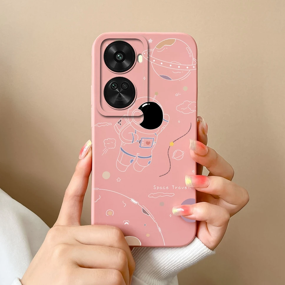 Lovely Cartoon Astronaut Liquid Silicone Shockproof Phone Case