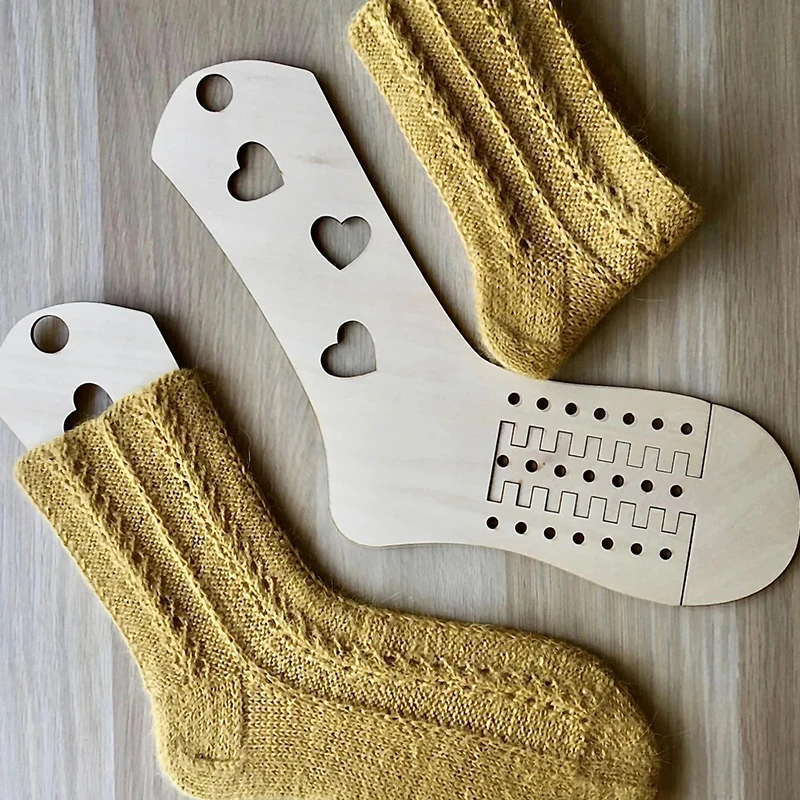 Wooden Sock Blocker Stretchers Stocking Display Weave Yarn Handicrafts Gift For Knitters Handmade Hand Knitting Mold Tool 2Pcs diy knitting kit