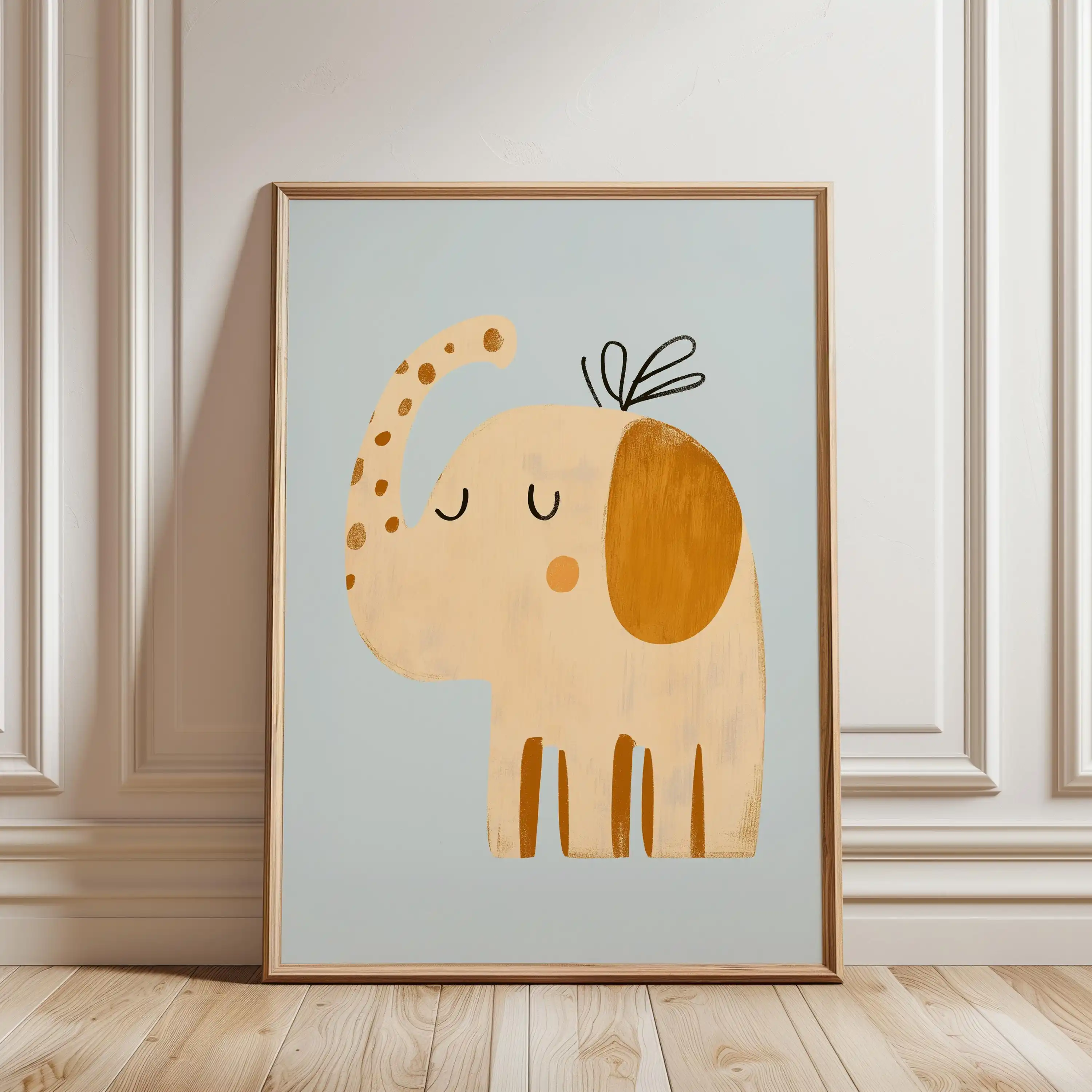 Safari Animal Yoga Wall Art – Leopard, Elephant & Lion Nursery Prints 2