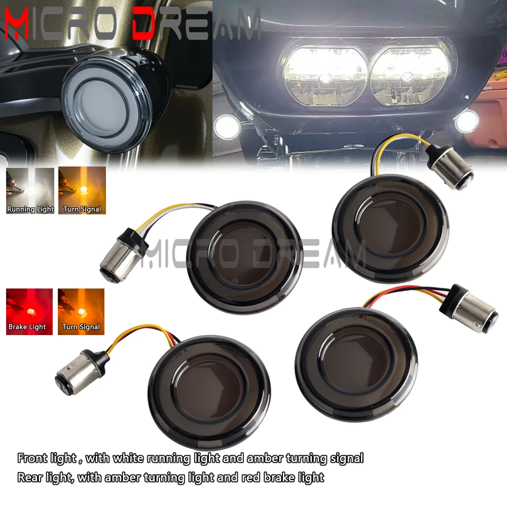 LED 방향 지시등 앰버 라이트, 총알 스타일 1156 1157 브레이크 표시기, 할리 다이나 투어링 스트리트 글라이드 로드 킹 스포츠스터 