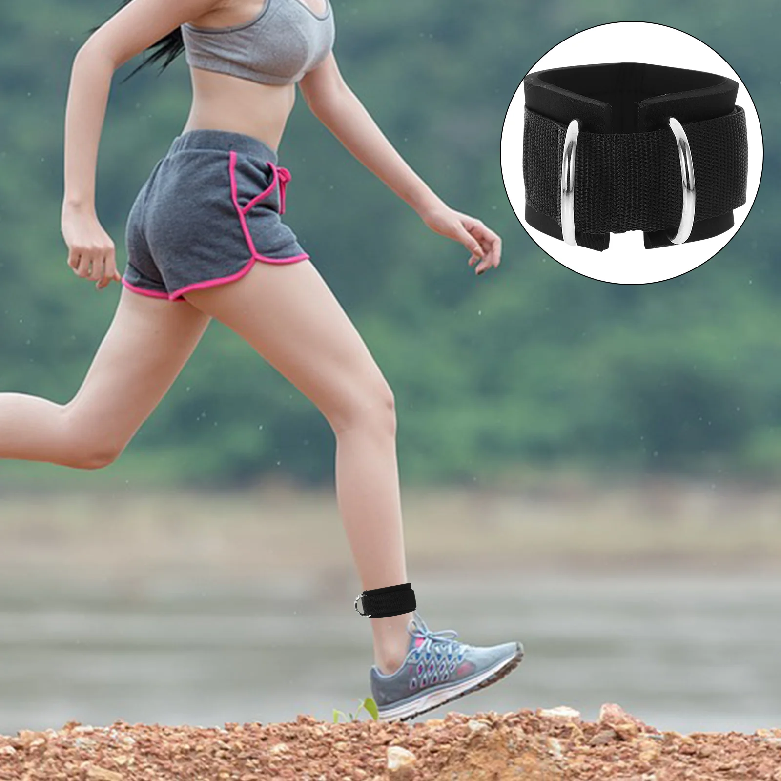 

VORCOOL Ankle Straps Padded D-ring Ankle Cuffs for Gym Workouts Cable Machines Leg Exercises with Carry Bag (Black)