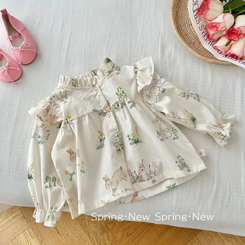 Infant Girl Spring Shirt 0-5 Year Old Spring Fashion Children Clothing Baby Cute Shirt Toddler Doll