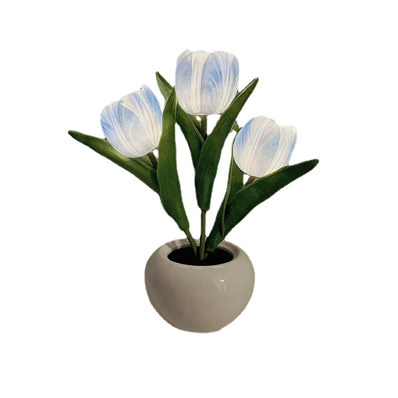 

21x9cm LED tulip bouquet small night light finished bedroom atmosphere sense desk lamp couple gift small ornaments party lights