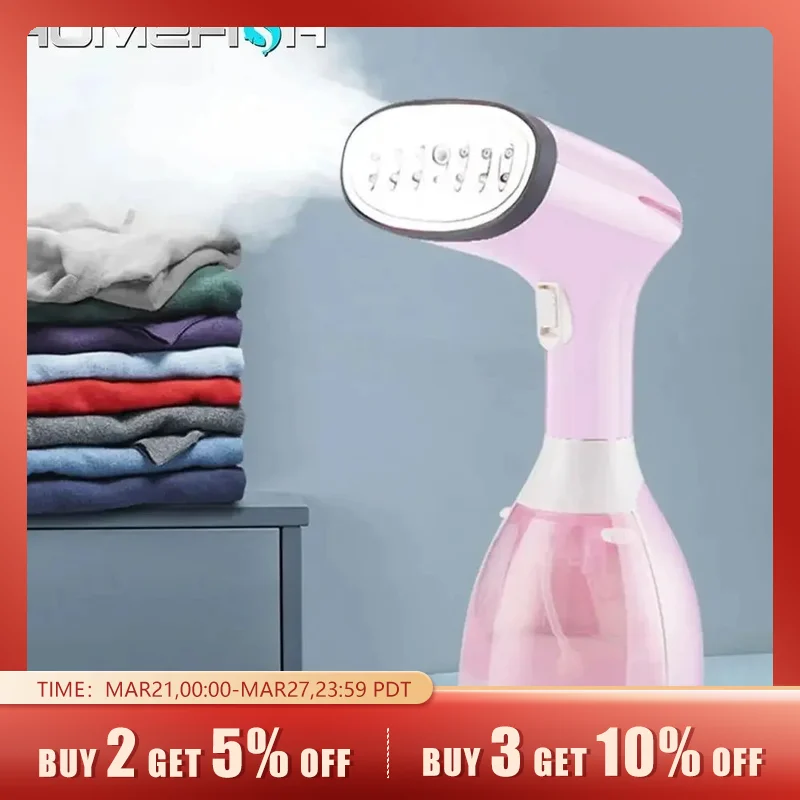 Garment Steamers 280ml Handheld Fabric Steamer 7 Holes 20 Seconds Fast-Heat 1500W Garment Steamer for Home Travelling Portable