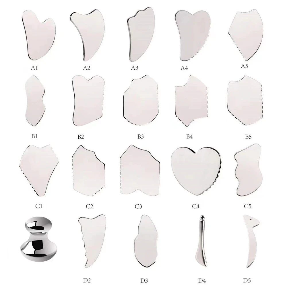 Stainless Steel Gua Sha Scraping Massage Tool - Face Massager Acupuncture Acupoint SPA Board for Relaxation And Wellness