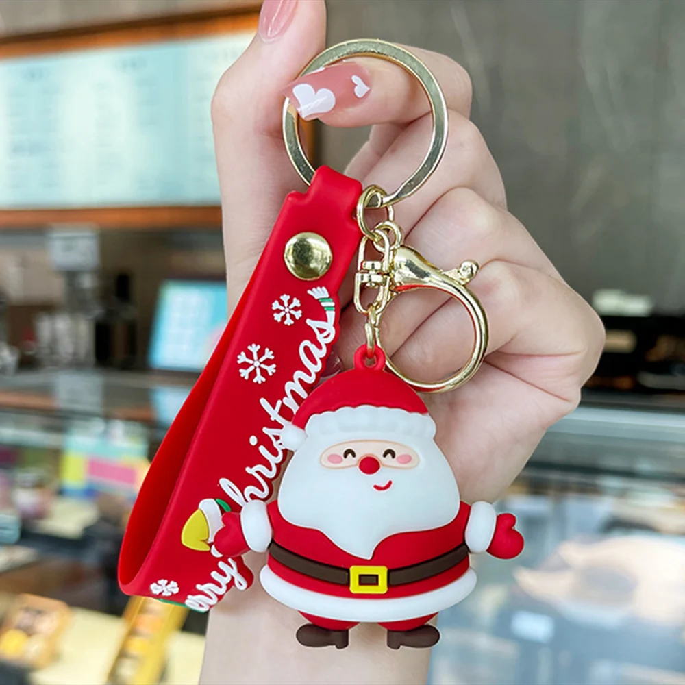 Creative Santa Keychain Cartoon Claus Key Fob Cute Christmas