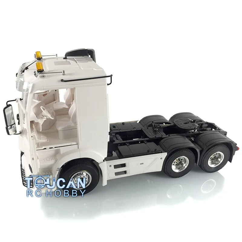 1/14 RC 3축 무도색 트랙터 트럭 6*4 키트 오픈 도어 버전 35T 540 모터 DIY 야외 모델 전기차 TH16853