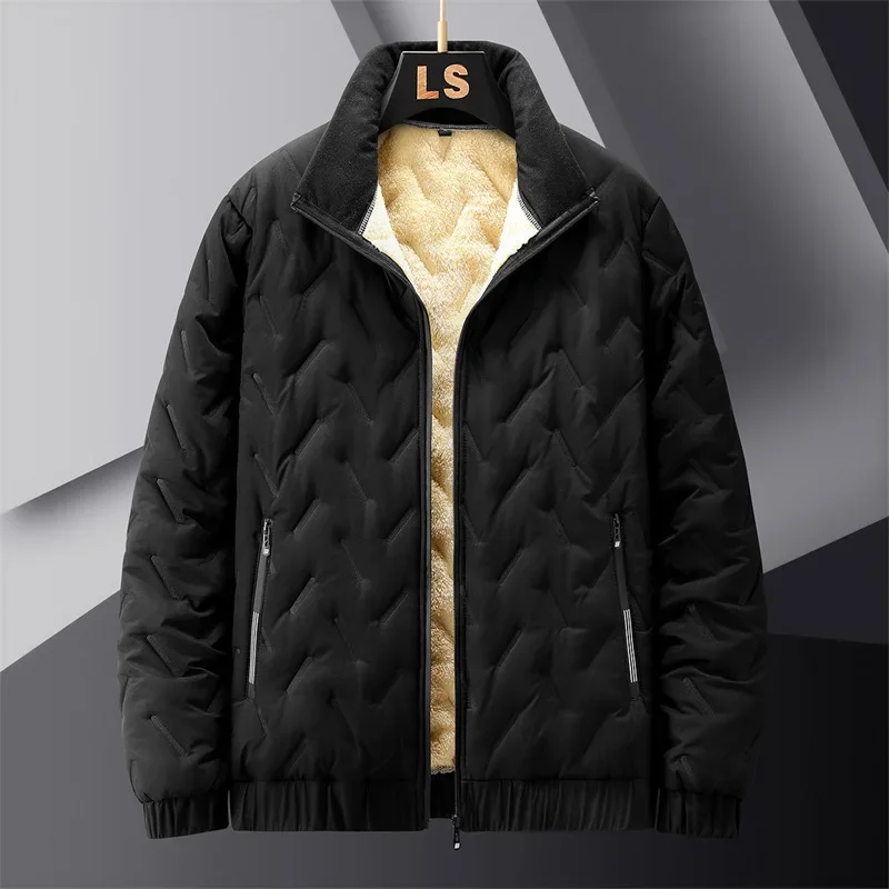 2023 New Mens Spring Jacket Autumn Thermal Lightweight Lined Fleece Jacket Male Coat Turn Down Collar Big Size Outerwear 8XL 5XL sweater cardigan men autumn winter fleece thick warm loose zip up coat hombre brown navy blue jumper male y2k jackets blazers