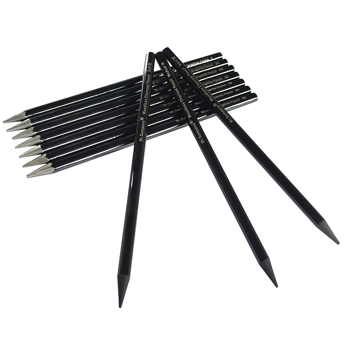 10pcs Woodless Pencil Set - Black Charcoal Pencil 7mm for Drawing Writing Shading Coloring Soft Pencil No Wood Artist 4