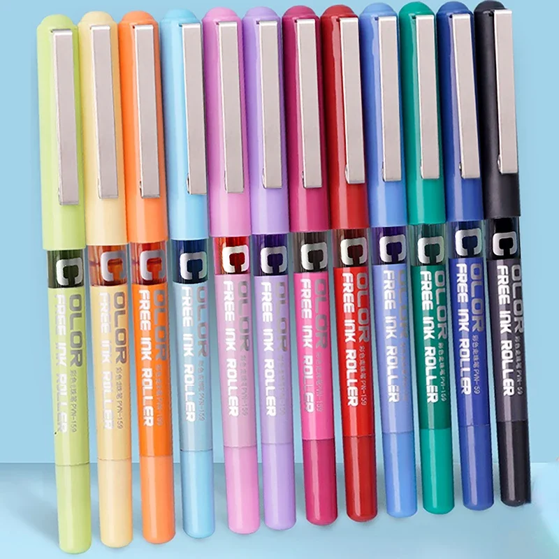 12ColorsPreciseStickLiquidInkRollerballPensExtraFinePoint0