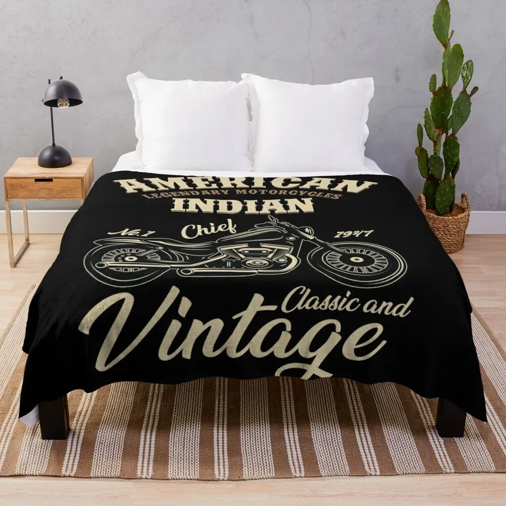 

American Legendary Motorcycles Indian Classic And Vintage Throw Blanket Sofa blankets and throws Bed Fashionable Blankets