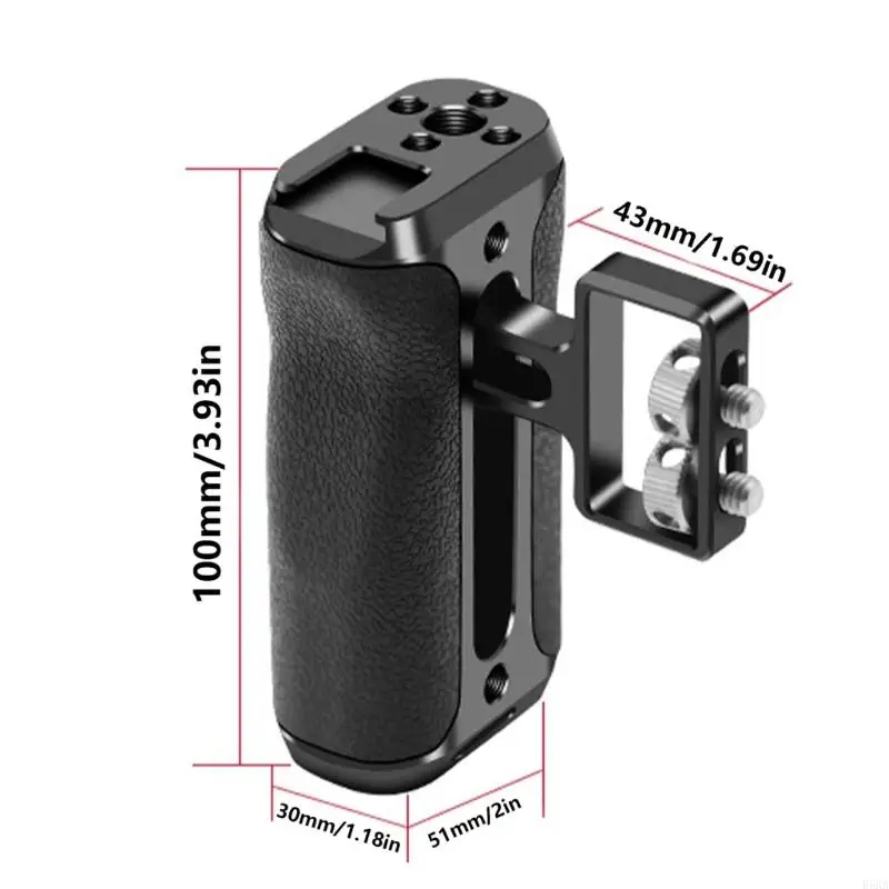 B5XA Ergonomic Side Handle for Camera Cage with Detachable Tool Storage Slot