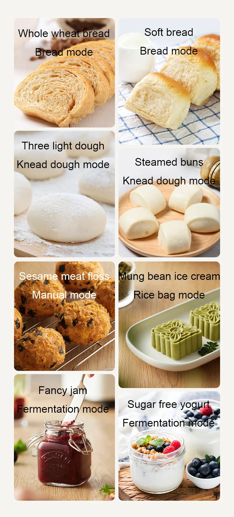 Description Picture 5 of itemMultifunctional Automatic Feeding Fruit Cake Bread Baking Machine Timer Electric Yogurt Ice Cream Maker Toaster Fermenter 1000g