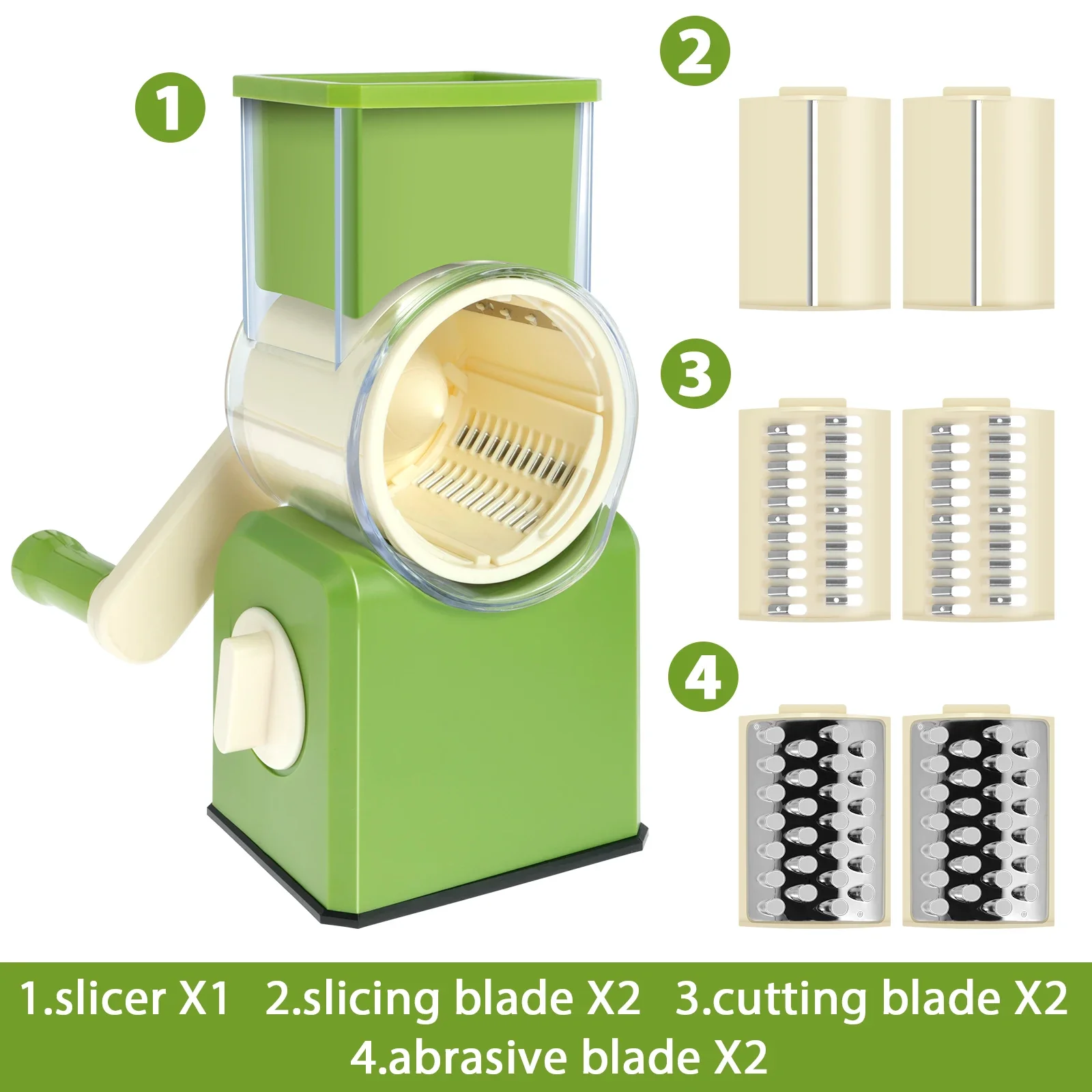 

Vegetables Slicer Rotary Mandoline Vegetable Fruit Cutter Slicer Shredder Cheese Chopper Grater Food Processor Kitchen Gadget