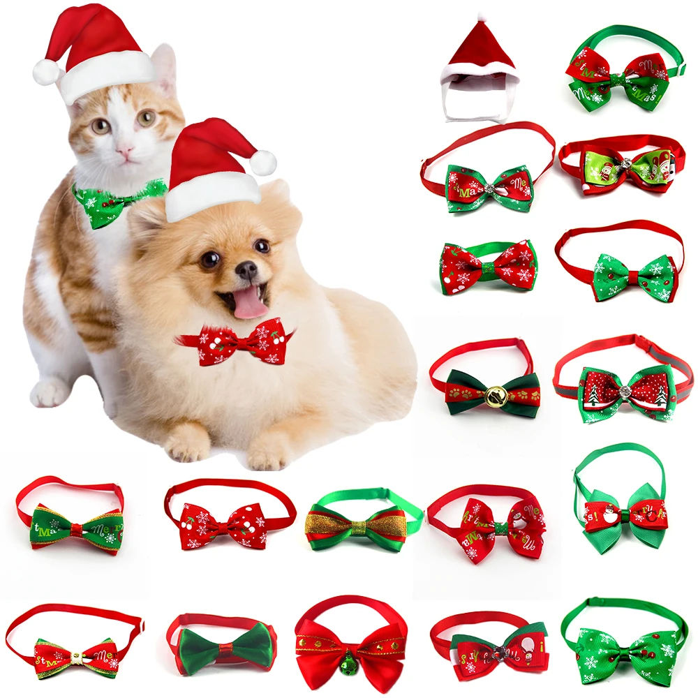 DogChristmasBowsMovablePetDogBowtie15PCDogCollarAccessories