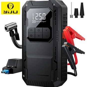 Avviatore di emergenza per auto 4 in 1 con compressore d'aria Dispositivo di potenziamento della batteria per auto Pompa d'aria da 150 PSI Gonfiatore per pneumatici portatile Power Bank