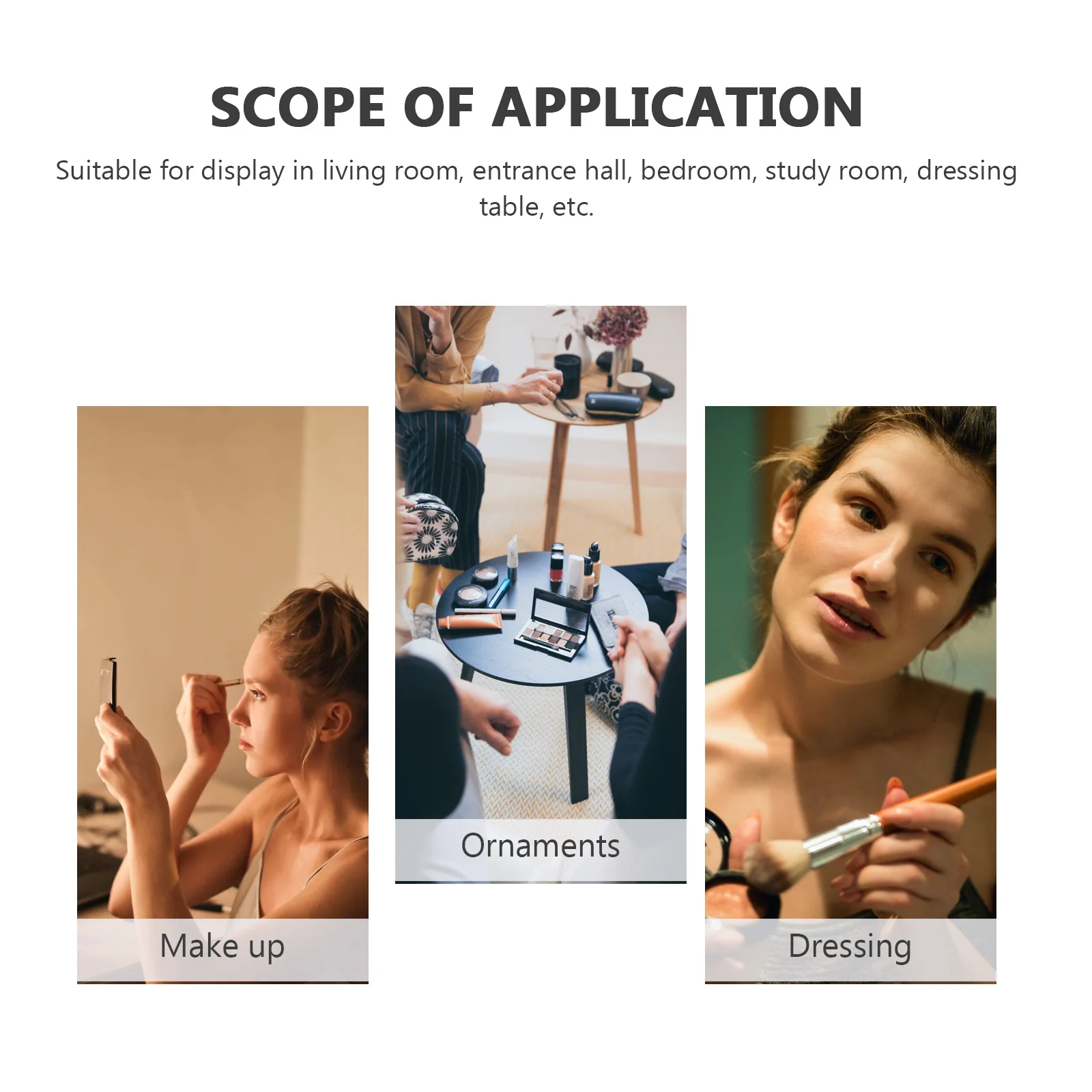 우아한 데스크탑 고딕 빈티지 회전식 메이크업 거울 사이드 블랙 360도 조절 가능 고품질 선물