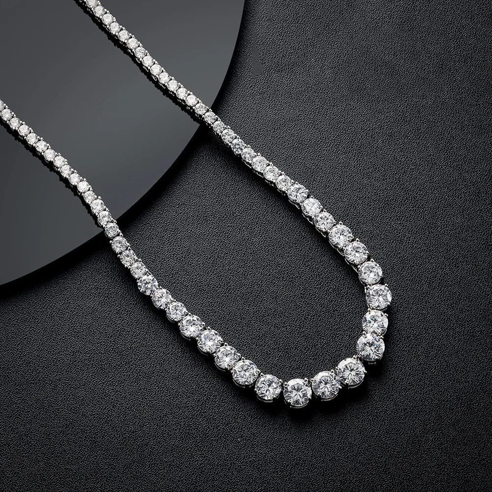 قلادة تنس من الموزانيت بالكامل من الفضة الاسترليني...