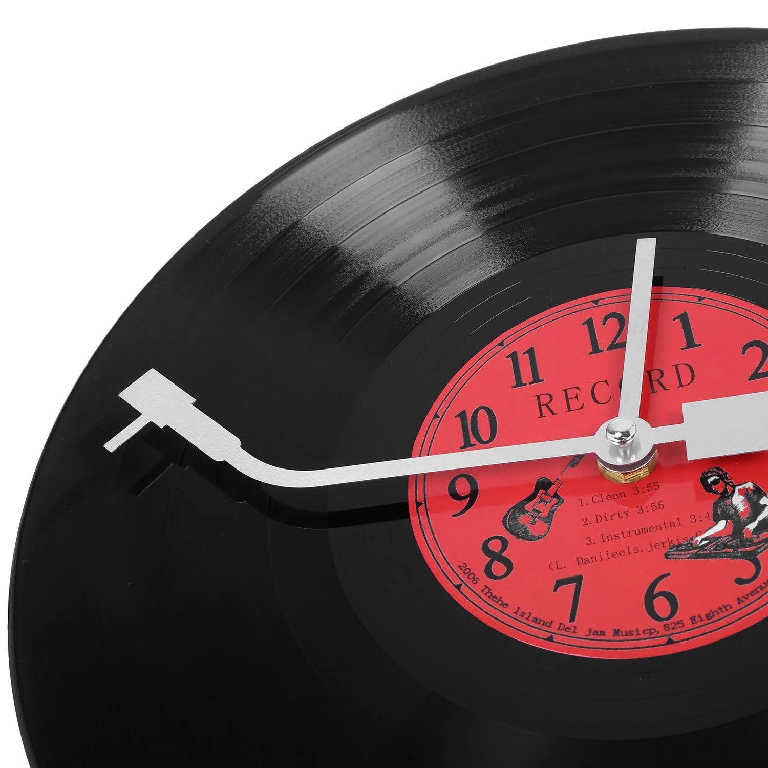 European Retro Nostalgic Ultra-Quiet Clock Vinyl Record Personality Wall Clock Cafe Bar Decorative Wall