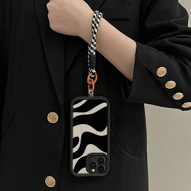 Zebra Stripe Silicone Phone Case with Hang Strap - Soft Cover