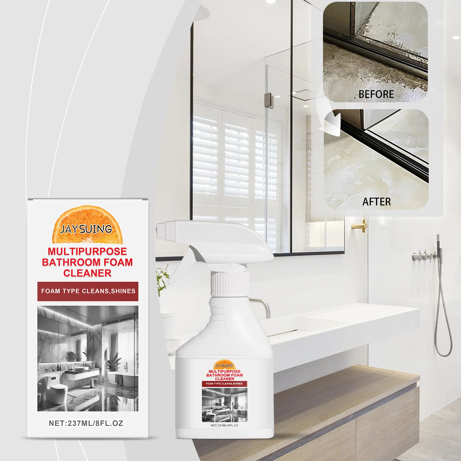 Multifunctional bathroom cleaner Home bathroom shower room scale stains wall multi-effect cleaning